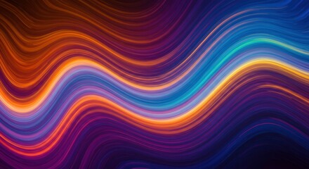 Obraz premium Abstract Wave Flow: Vibrant, dynamic waves of color flow across the image, creating a mesmerizing, abstract artwork. The interplay of rich hues evokes energy, movement, and fluidity. 
