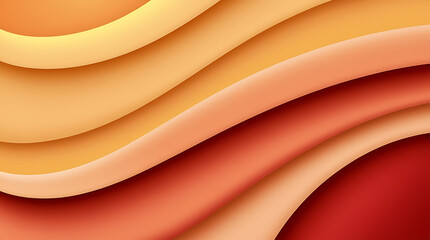 Fluid Abstract Waves: A Mesmerizing Blend of Warm Orange, Yellow, and Red Gradients in Smooth, Flowing Layers