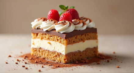 chocolate cake with strawberries