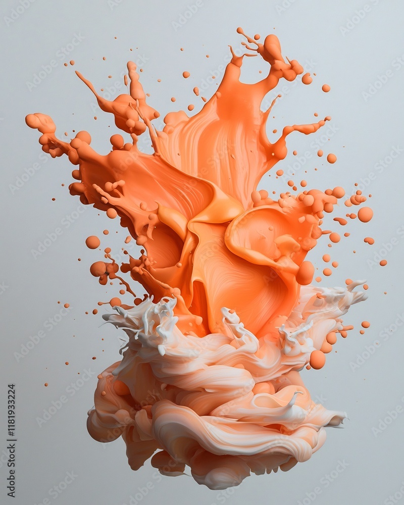 Poster captivating liquid sculptures defying gravity in a serene white space a hypnotic abstract display of