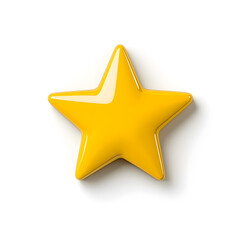 Obraz premium 3d gold glossy yellow star icon isolated on white background
