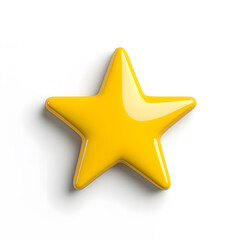 Obraz premium 3d gold glossy yellow star icon isolated on white background