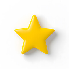 Obraz premium 3d gold glossy yellow star icon isolated on white background