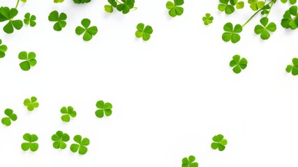 Green Clover on White Background - High Definition Image