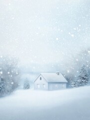 Cozy House in a Snowy Winter Landscape
