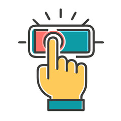 Modern Photography Logo: Camera and Finger Design