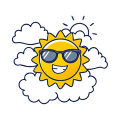 Modern Sun and Cloud Graphic for Fun Campaigns