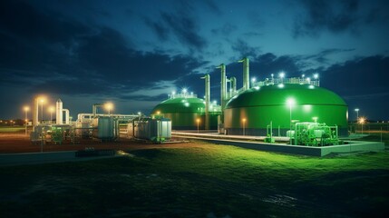 A photo of a biogas plant converting organic waste into energy