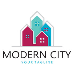 modern city, advanced city logo, environmentally friendly, advanced technology, future buildings