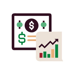 Financial Analytics Vector: Chart and Graph for Business Insights