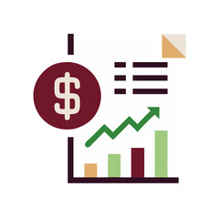 Data Visualization for Finance: Vector Icon with Graph and Dollar