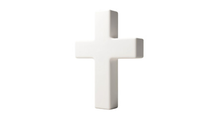 Fototapeta premium White cross sign isolated on white background 