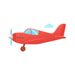 Airplane with Clouds Icon: Stock Graphic for Travel Themes"