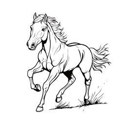 Fototapeta premium Powerful Silhouette of a Horse Head, Perfect for Logos and Designs