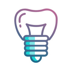 Tooth Implant Vector Illustration for Dentistry and Healthcare
