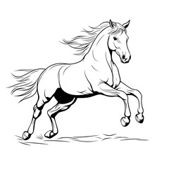 Fototapeta premium Powerful Silhouette of a Horse Head, Perfect for Logos and Designs