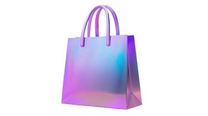 Purple shopping bag isolated on white background 
