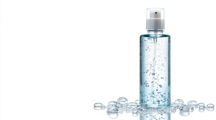 Refreshing facial toner bottle pristine white background product photography clean environment close-up view beauty concept