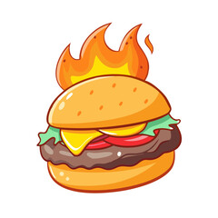 Spicy Burger Vectors: Perfect for Food and Branding Projects