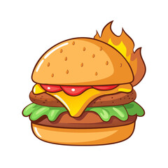 Spicy Burger Vectors: Perfect for Food and Branding Projects