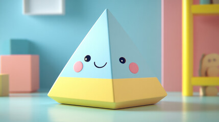 Parallelepiped math shape character, geometric figure personage for kids educational classes. Isolated vector cute education creature with funny face. School mathematics and geometry lessons learning