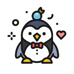 Penguin Love: The Perfect Icon for Cute and Romantic Themes