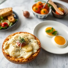 fried eggs with bacon