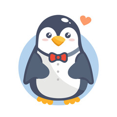 Penguin Love: The Perfect Icon for Cute and Romantic Themes