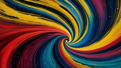 Fototapeta premium Abstract background yellow blue red color flow grainy wave dark noise texture