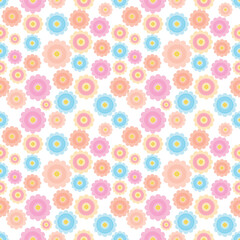 Geometric flowers pattern for fabric and background, seamless pattern.