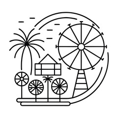 Fototapeta premium Coachella’s visual energy in line drawings on white
