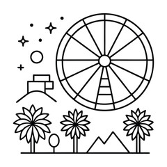 Coachella’s visual energy in line drawings on white