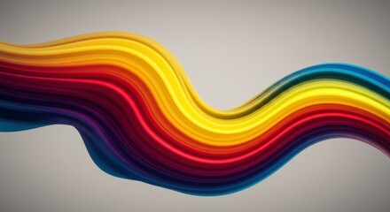 Abstract Rainbow Wave: A mesmerizing, abstract wave of vibrant, liquid-like colors flows across a minimalist background.