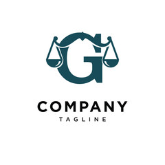 Letter G Law Scale Logo Icon Vector