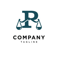 Letter P Law Scale Logo Icon Vector