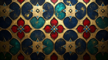 Traditional Islamic Tilework Panel with Intricate Geometric Designs and Cultural Elegance