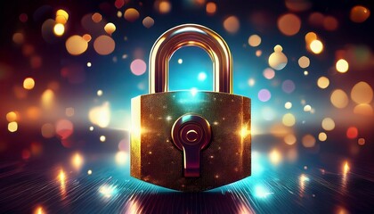 celebratory secure lock festive event digital illustration sparkling background close up view safety concept