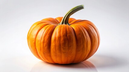 Perfect Autumn Pumpkin on White Background - Stock Photo