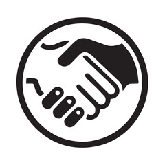 Obraz premium Simple black Vector Illustration of a Business Handshake