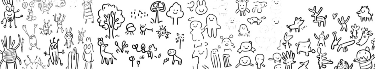 Fototapeta premium Abstract surreal detailed doodle - a coloring page for adults. Modern illustration