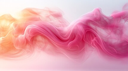 Obraz premium pink swirling smoke against a flat white background