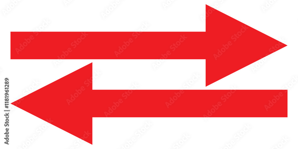 Poster long red arrow icon vector pointing right. arrow shape element. bold arrow icon. large size red long