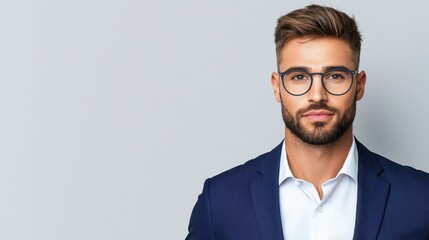 Professional young man with glasses in modern office environment