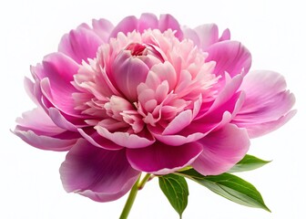 Pink Peony Flower Closeup, Isolated White Background, Long Exposure, Floral Photography, Nature Design Element