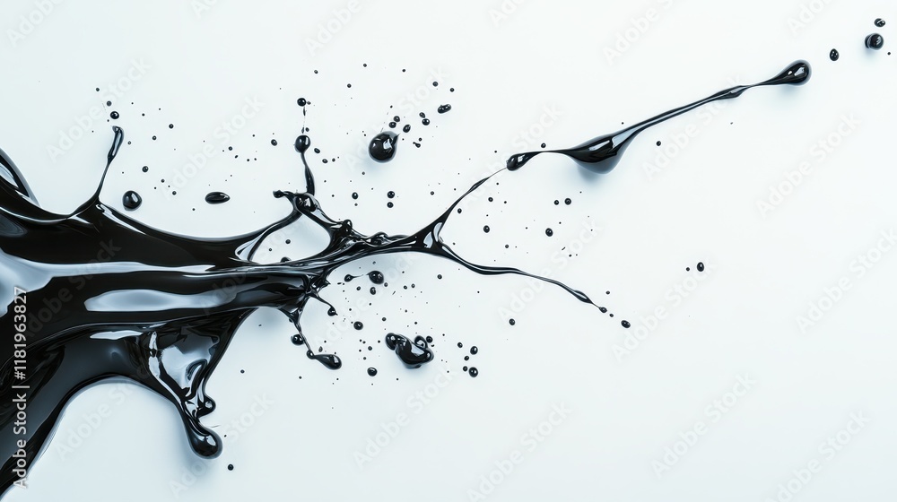 Poster this image showcases an elegant splash of black paint that captures a sense of motion and freedom, m