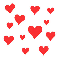 seamless pattern with red hearts, vector design