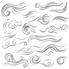 Fototapeta premium Set of Decorative Wind or Flow Design Elements