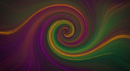 Abstract Swirl: An ethereal, mesmerizing swirl of colors, a symphony of purple, green, and gold, invites the eye into its depths.  The swirling motion evokes a sense of movement, energy.