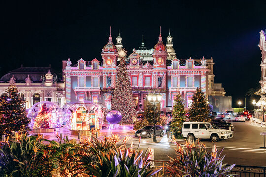 The square in front of the Monte Carlo Casino in Monaco before Christmas