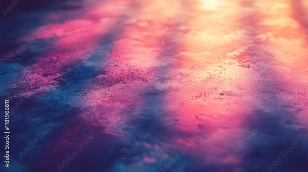 Poster soft retro glow with a cinematic warmth blending vibrant colorful textures and gradients to create a